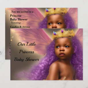 Ethnische Prinzessin Baby Shower Schmetterling lil Einladung