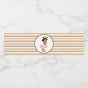 Ethnische Prinzessin Baby Shower Wasserflaschen Et Wasserflaschenetikett