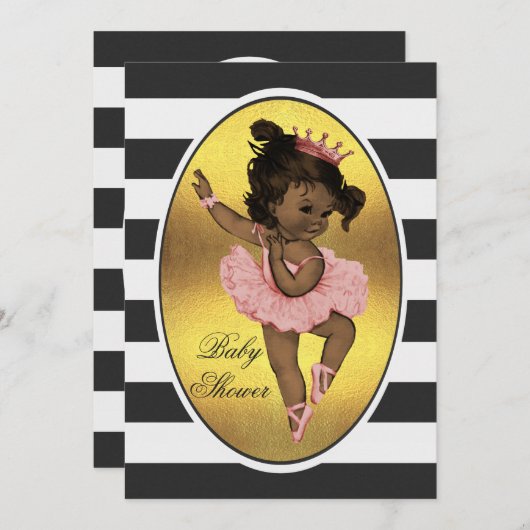Ethnische Prinzessin Ballerina Einladung (Vorne/Hinten)