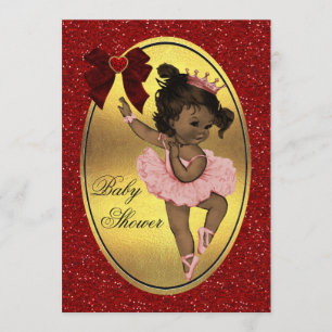 Ethnische Prinzessin Ballerina Imitate Gold Foil G Einladung