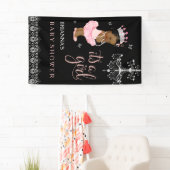 Ethnische Prinzessin Es ist ein Mädchen-Baby-Dusch Banner (Insitu)