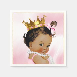 Ethnische Prinzessin Mädchen Baby Shower Papier Se Serviette