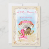 Ethnische Prinzessin Mermaid Name auf Clam-Muschel Einladung (Vorderseite)