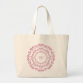 Ethnische rosa mit BlumenMandala. Monogramm Jumbo Stoffbeutel (Vorne)