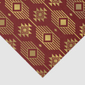 Ethnische rote und goldene Ikat-Geometrie Seidenpapier (Detail)