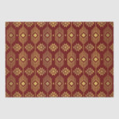 Ethnische rote und goldene Ikat-Geometrie Seidenpapier (Vorderseite)