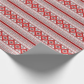 Ethnische Schwarz-weiße rote, ukrainische Motive. Geschenkpapier (Ecke)