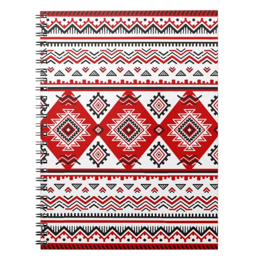 Ethnische Schwarz-weiße rote, ukrainische Motive. Notizblock (Vorderseite)