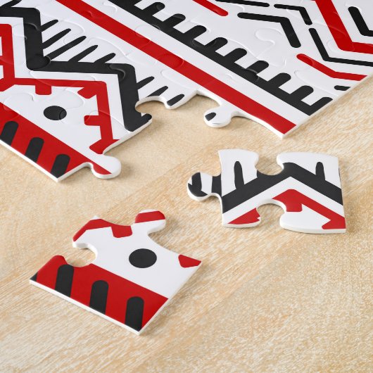 Ethnische Schwarz-weiße rote, ukrainische Motive. Puzzle (Seite)