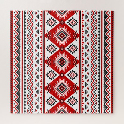 Ethnische Schwarz-weiße rote, ukrainische Motive. Puzzle (Horizontal)