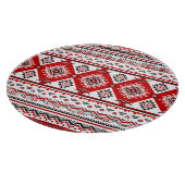 Ethnische Schwarz-weiße rote, ukrainische Motive. Schneidebrett (Ecke)