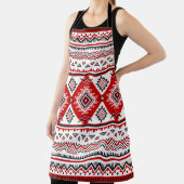 Ethnische Schwarz-weiße rote, ukrainische Motive. Schürze (InSitu)