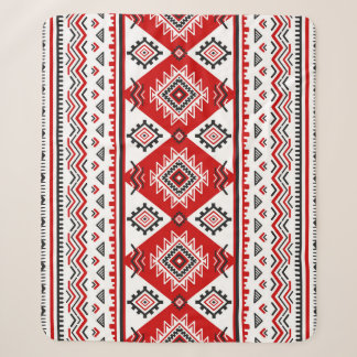 Ethnische Schwarz-weiße rote, ukrainische Motive. Sherpadecke