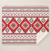 Ethnische Schwarz-weiße rote, ukrainische Motive. Sherpadecke (Vorderseite (Horizontal))