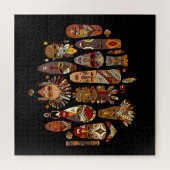 Ethnische Skizzen für Stammesmasken Puzzle (Horizontal)