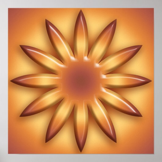 Ethnische Sonne. Geometrisches Gradientenelement. Poster (Vorne)