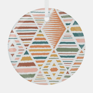 Ethnische Stammes-Raute Nahtloses Muster Ornament Aus Glas