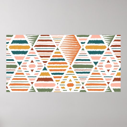 Ethnische Stammes Raute Nahtloses Muster. Traditio Poster (Vorne)