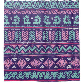 Ethnische Stammeskultur: farbenfrohes, nahtloses M Duschvorhang