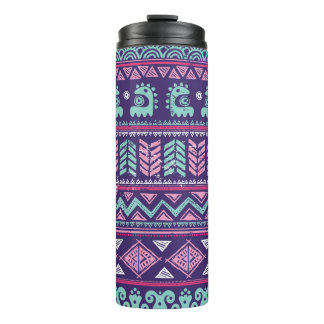 Ethnische Stammeskultur: farbenfrohes, nahtloses M Thermosbecher