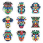 Ethnische Stammesmaske Aufkleber (Vorderseite)