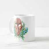 Ethnische Stammesmaske Kaffeetasse (Vorderseite Links)