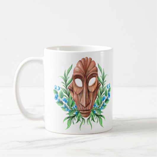 Ethnische Stammesmaske Kaffeetasse (Links)