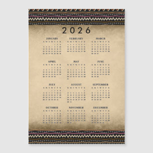 Ethnische Stammesstreifen 2026 Magnetkarte