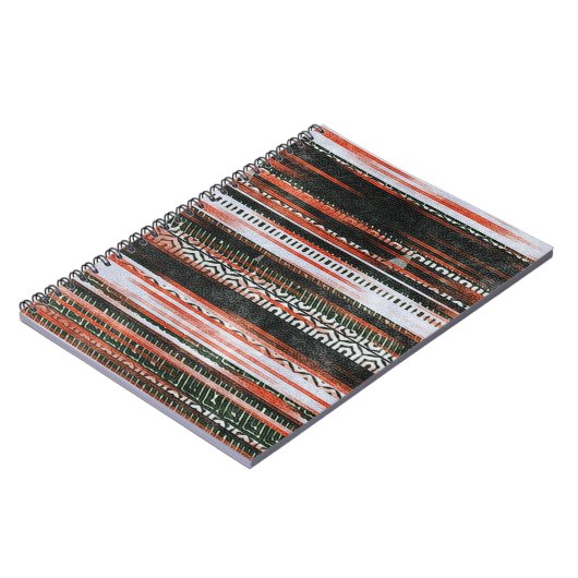 Ethnische Stammesstreifen: Teppichdesign. Notizblock (Linke Seite)