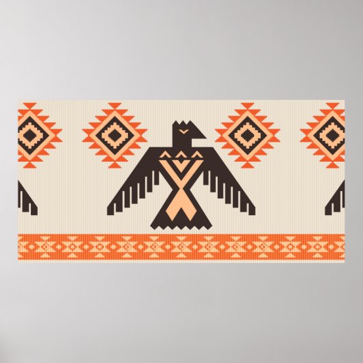 Ethnische Stammesverzierung mit Adler Poster (Vorne)