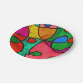 Ethnische Stammkunstplatte aus mehrfarbigem Afrika Pappteller (Schrägansicht)