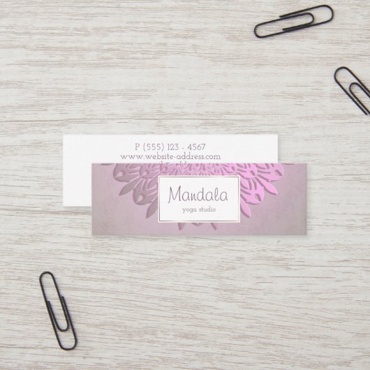 Ethnische Steigungs-Mandala Mini Visitenkarte (Vorderseite/Rückseite Beispiel)