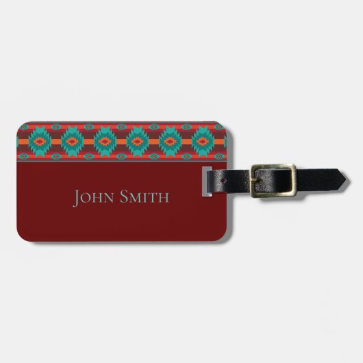 Ethnische südwestgeometrische Gestaltung. Gepäckanhänger (Vorderseite horizontal)