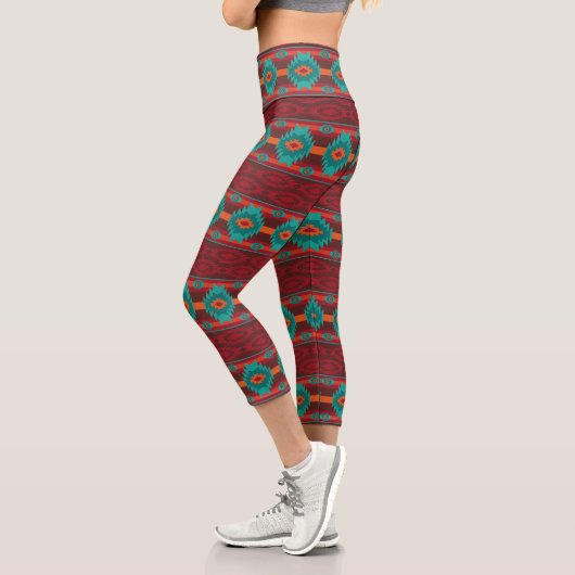 Ethnische südwestliche Muster capri-Leggings Capri Leggings (Links)