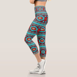 Ethnische südwestliche Muster capri-Leggings Capri Leggings
