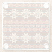 Ethnische Textil Sterne: Abstraktes Muster. Glasuntersetzer (Rückseite)