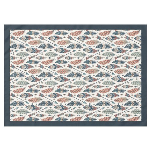 Ethnische Tischabdeckung mit Pfeilen und Federn Tischdecke (Vorderseite (Horizontal))
