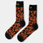 Ethnische Tribal Muster Orange Brown Black Socks Socken (Linkes Detail)
