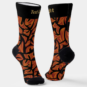 Ethnische Tribal Muster Orange Brown Black Socks Socken