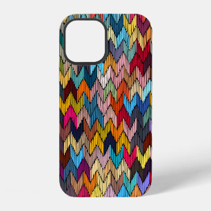 Ethnische Tribal Stickerei Geometrisch iPhone 12 Hülle
