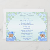 Ethnische Twin Boys in Geschenkboxen Rose Kinderdu Einladung (Rückseite)