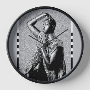 Ethnische Uhr – Afrozentrische Tinte-&-Feder-Illus
