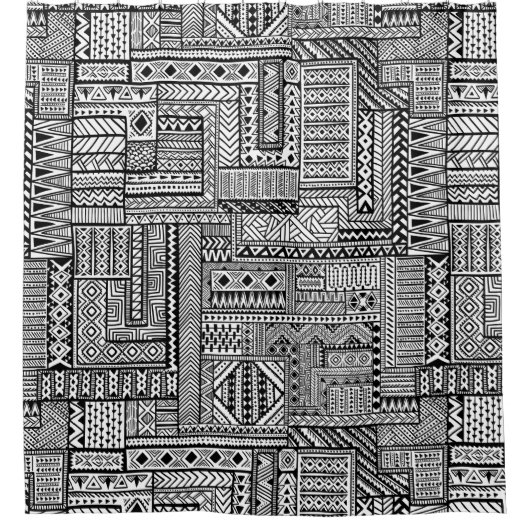 Ethnische Verzierung Duschvorhang (Vorderseite)