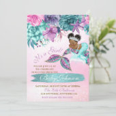 Ethnische Vintage Meerjungfrau unter der Meeresdus Einladung (Stehend Vorderseite)