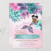 Ethnische Vintage Meerjungfrau unter der Meeresdus Einladung (Vorne/Hinten)