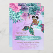 Ethnische Vintage Meerjungfrau unter der Meeresdus Einladung (Vorne/Hinten)