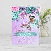 Ethnische Vintage Meerjungfrau unter Meeresdusche Einladung (Stehend Vorderseite)