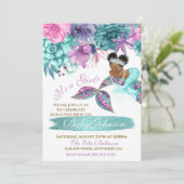 Ethnische Vintage Meerjungfrau unter Meeresdusche Einladung (Stehend Vorderseite)