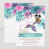 Ethnische Vintage Meerjungfrau unter Meeresdusche Einladung (Vorne/Hinten)