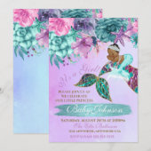 Ethnische Vintage Meerjungfrau unter Meeresdusche Einladung (Vorne/Hinten)